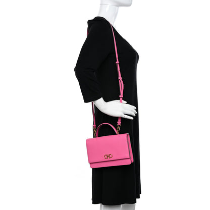 Salvatore Ferragamo Hammered Calfskin Gancini Minibag Pink 2 of 9