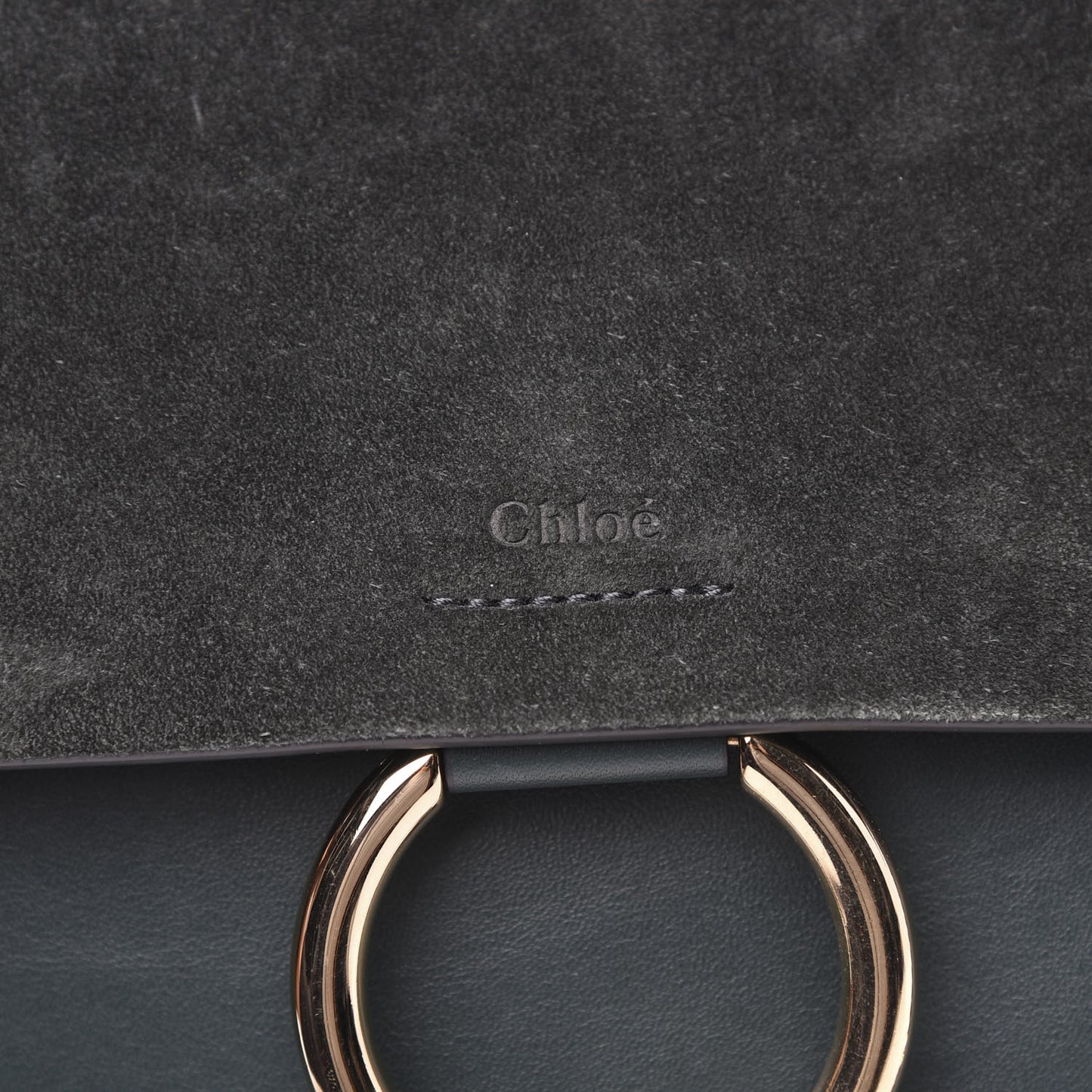 Suede Calfskin Medium Faye Shoulder Bag Silver Blue