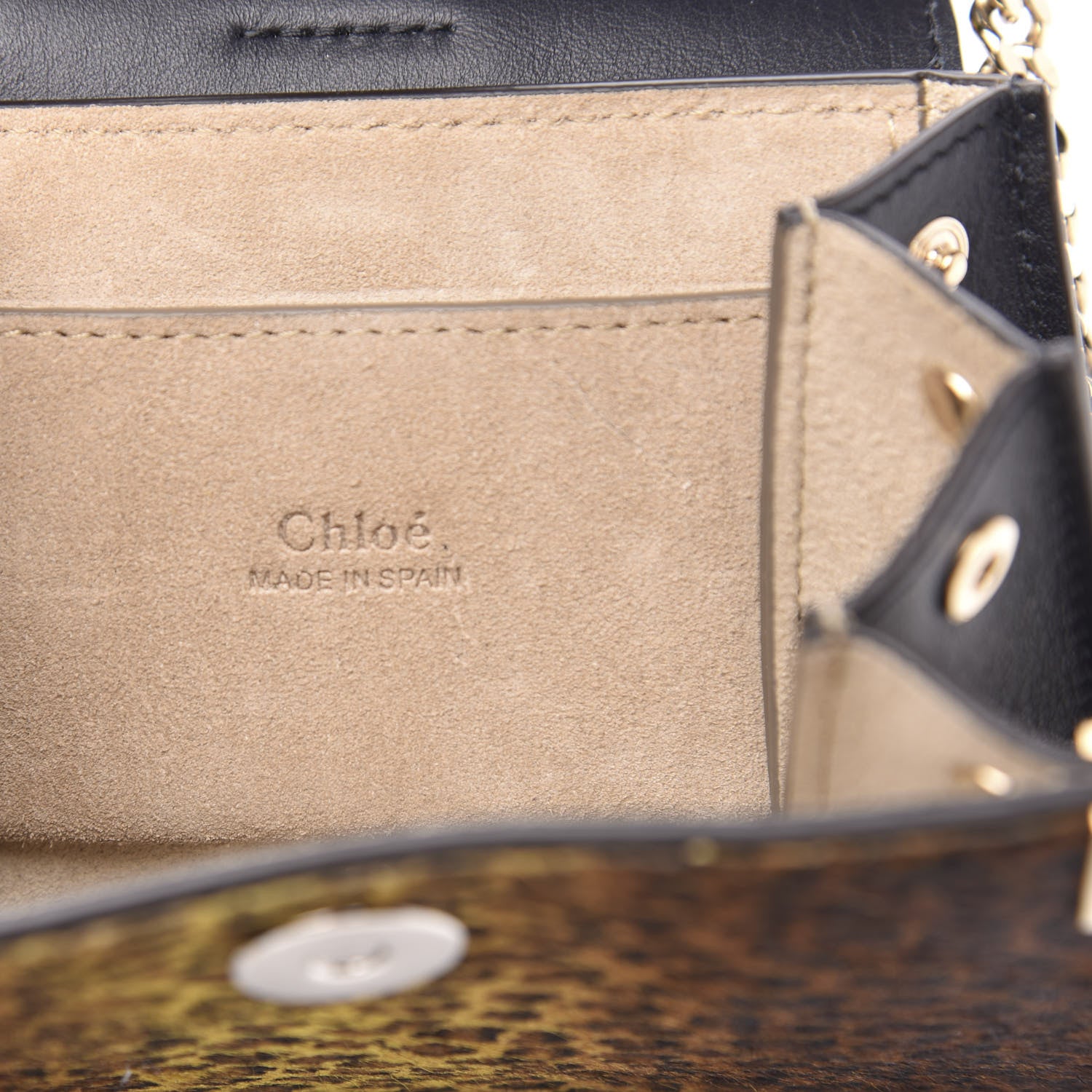 Chloe Calfskin Pony Hair Leopard Print Mini Faye Bracelet Bag Brown 6 of 8