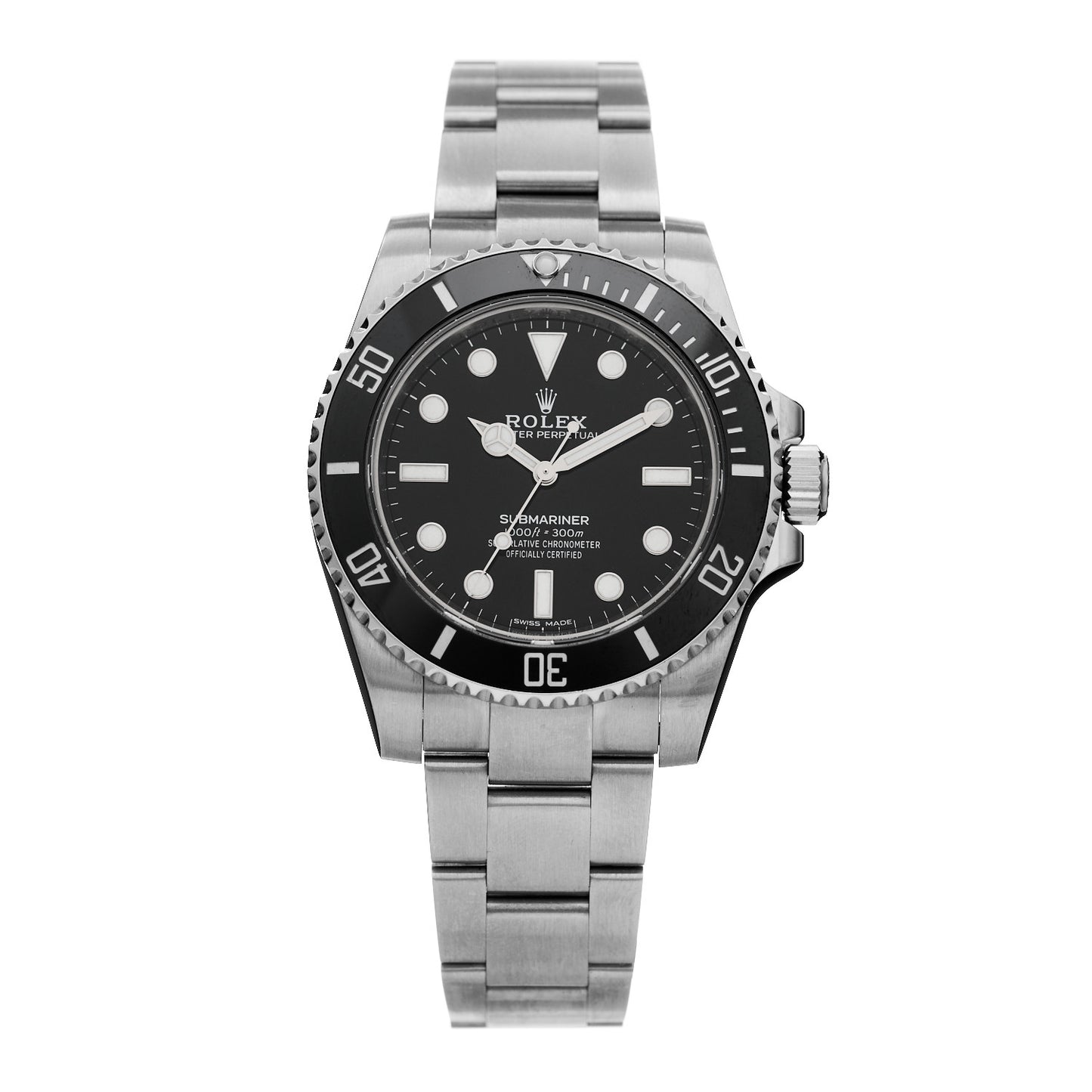 Stainless Steel 40mm Oyster Perpetual Submariner Watch Black 114060