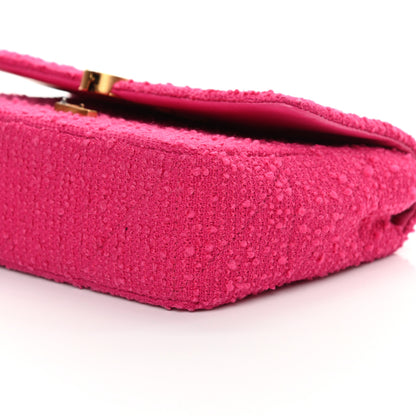 Saint Laurent Boucle Tweed Monogram Medium Jamie Fuchsia 9 of 15