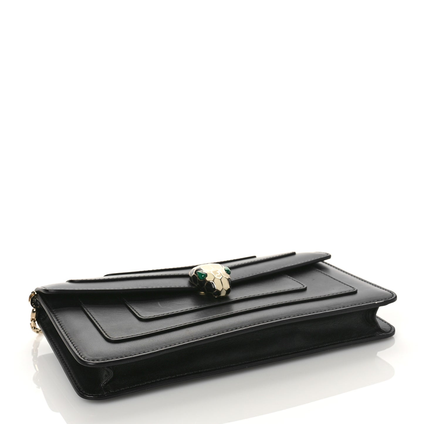 Calfskin Serpenti Forever Shoulder Bag Black