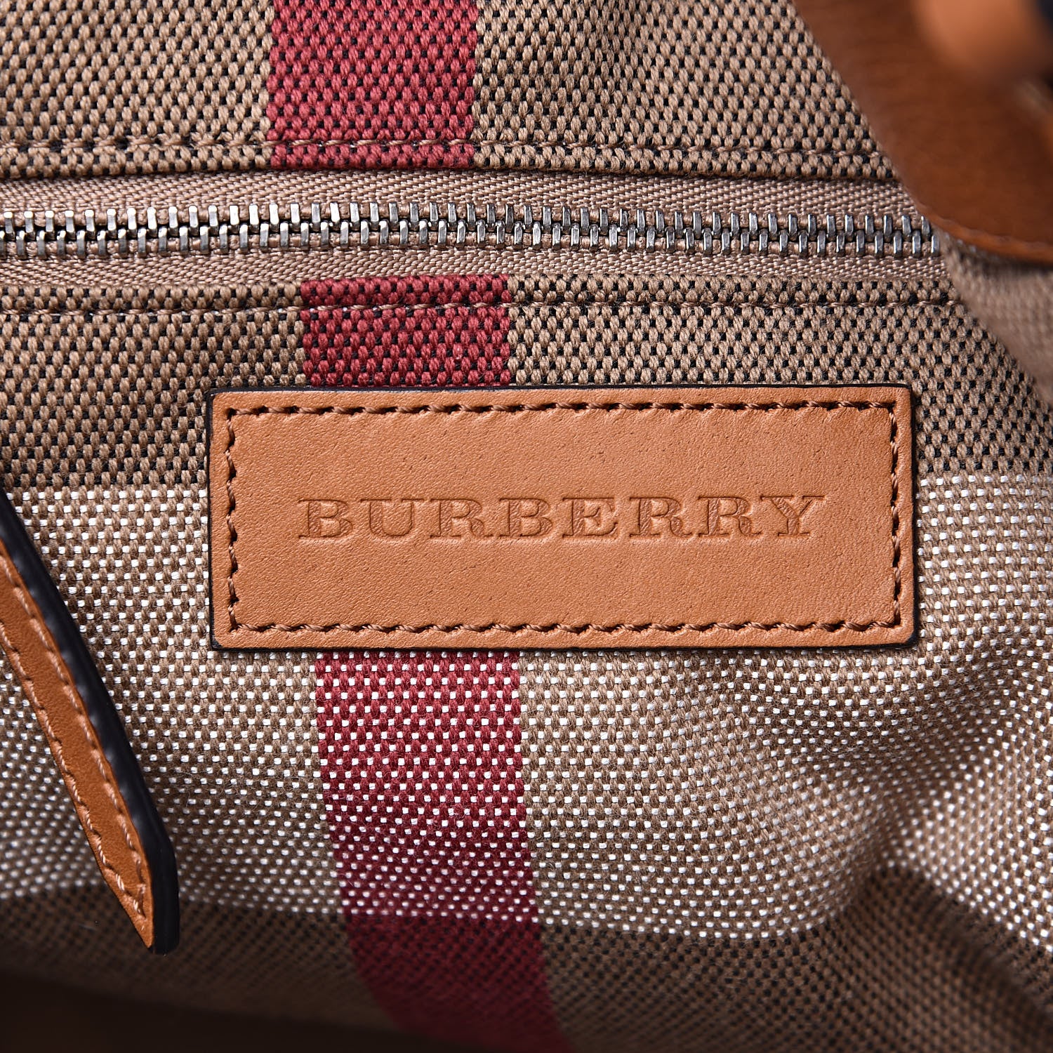 Burberry Grainy Calfskin House Check Small Maidstone Saddle Brown 6 of 11