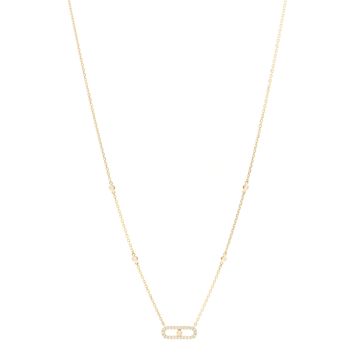 18K Yellow Gold Diamond Move Uno Pave Necklace