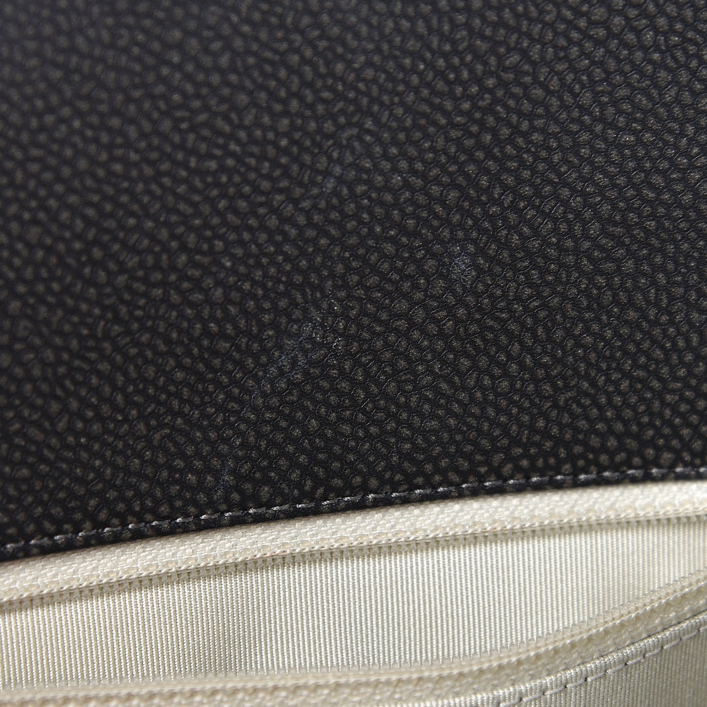 Metallic Caviar Quilted CC Tote Dark Silver