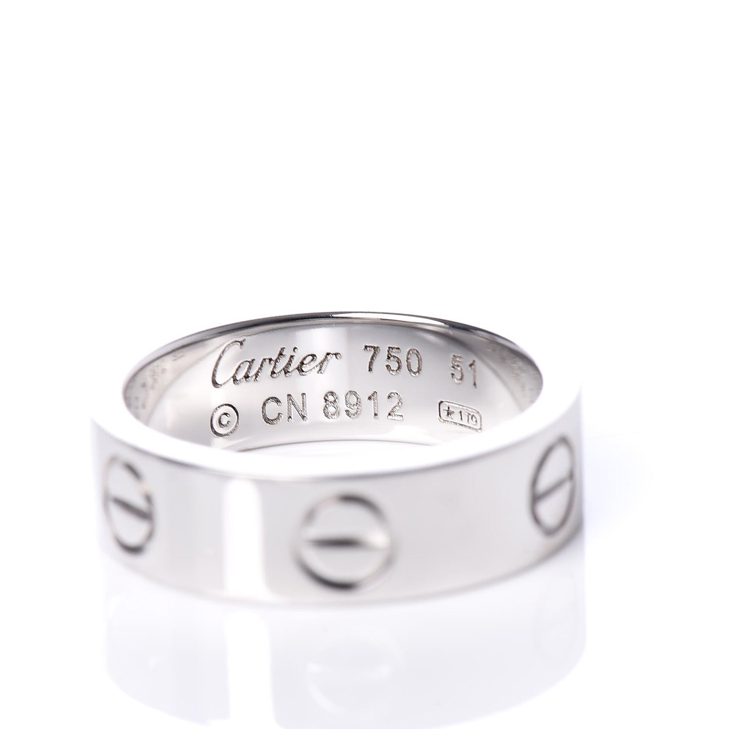 18K White Gold 5.5mm LOVE Ring 51 5.75