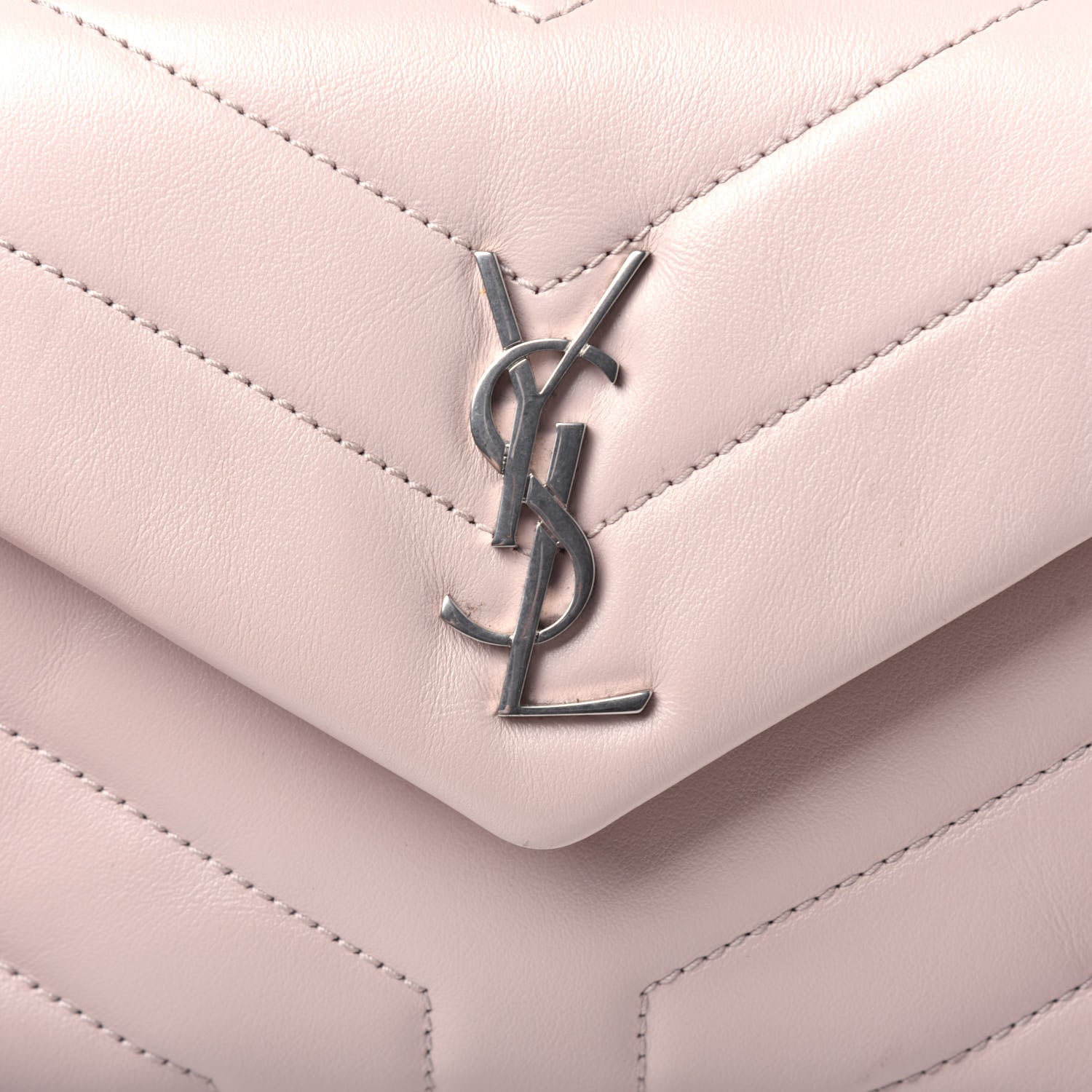 Saint Laurent Calfskin Y Quilted Monogram Toy Loulou Crossbody Bag Marble Pink 14 of 14