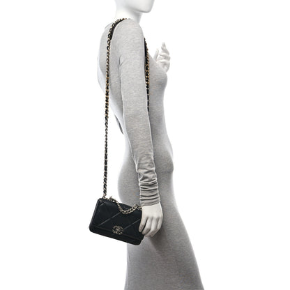 Chanel Lambskin Quilted Chanel 19 Wallet On Chain WOC Black 2 of 11