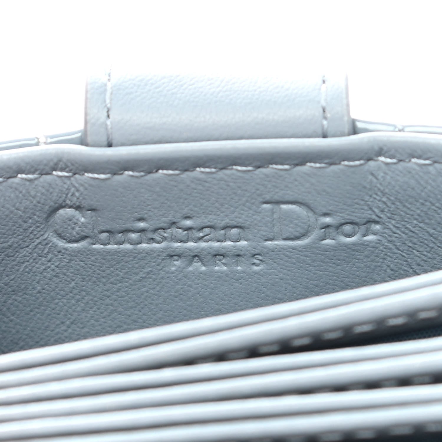 Christian Dior Patent Cannage Lady Dior 5 Gusset Card Holder Cloud Blue 6 of 7
