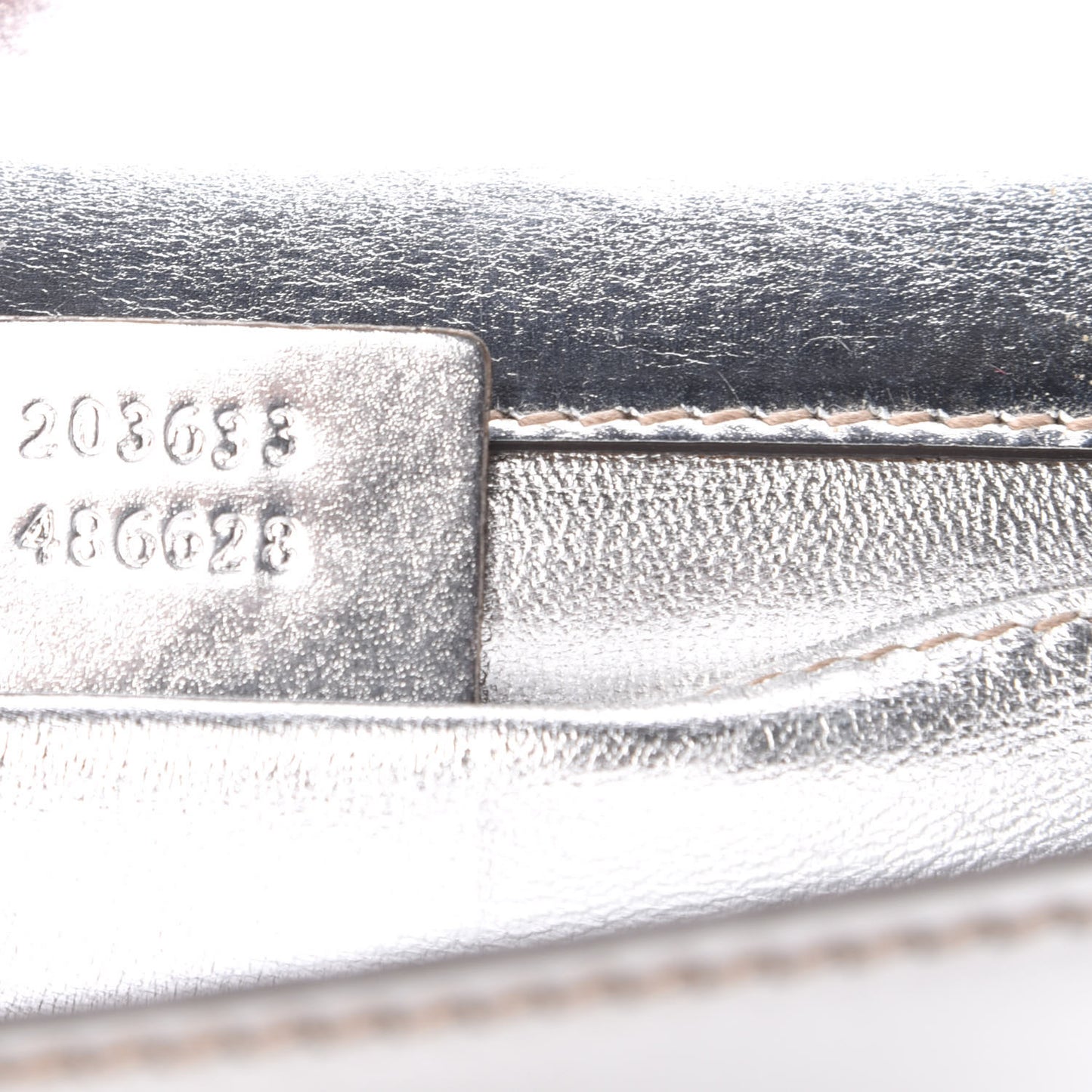 Metallic Calfskin Mirror Clutch Silver