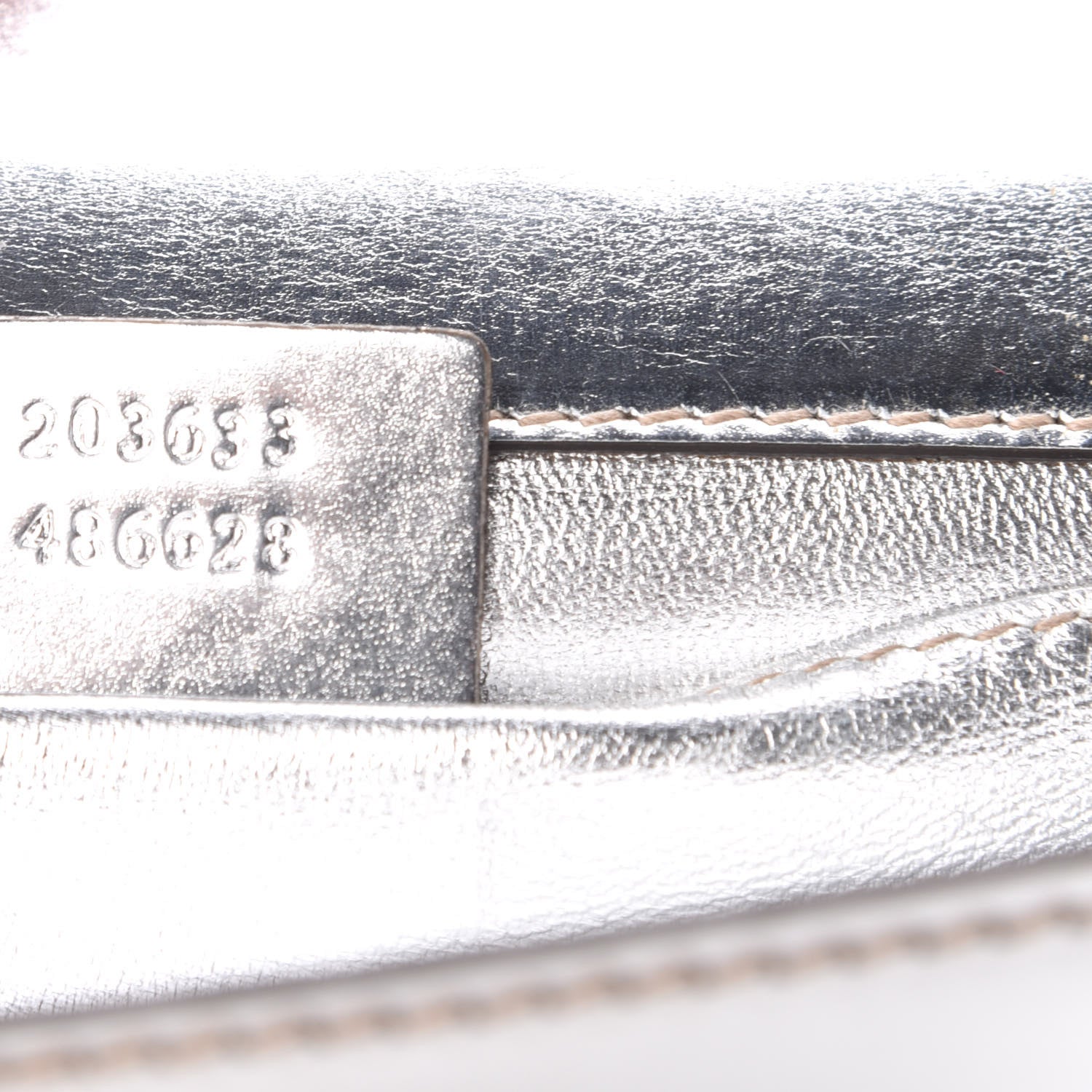 Gucci Metallic Calfskin Mirror Clutch Silver 7 of 7