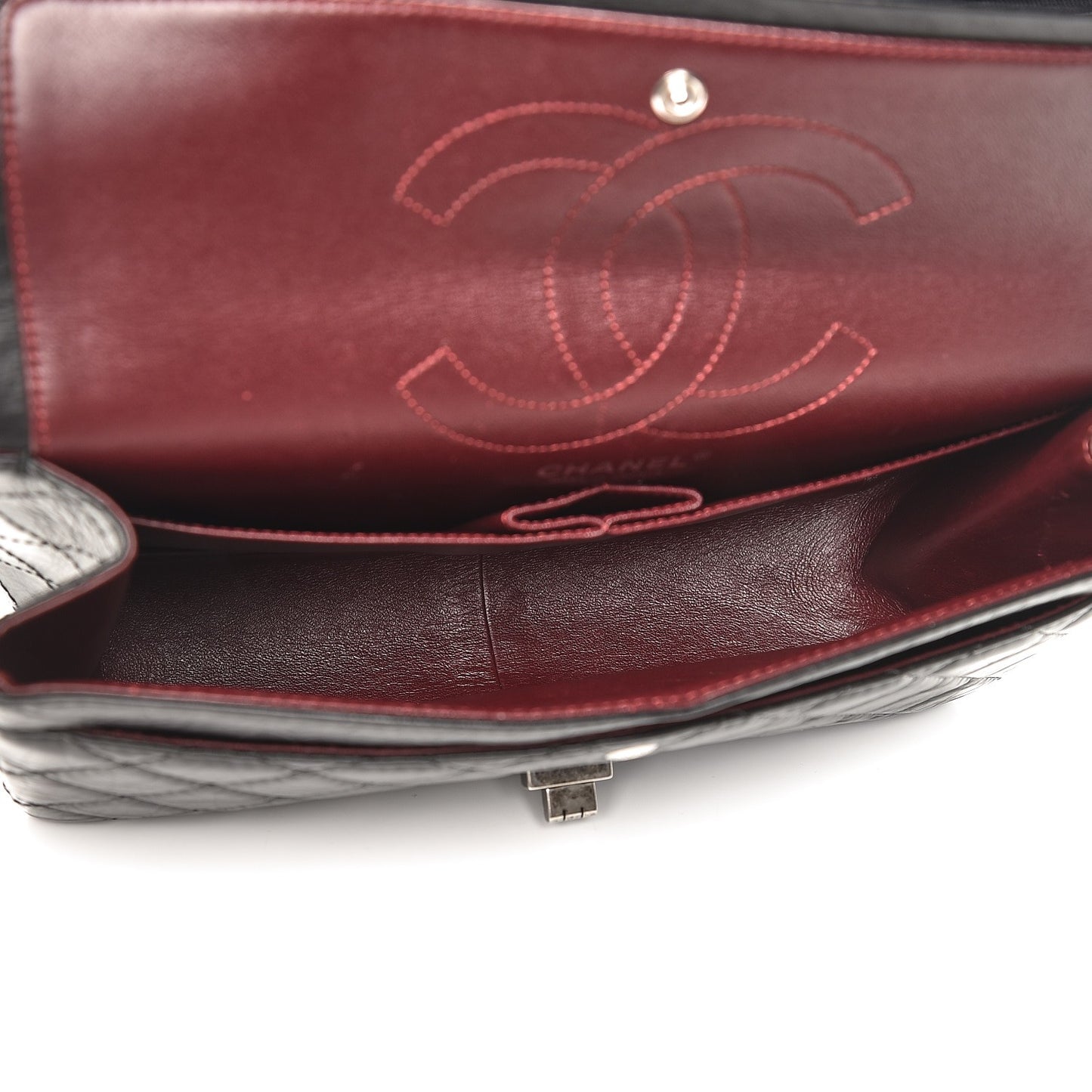 Aged Calfskin Quilted 2.55 Reissue 226 Flap Black