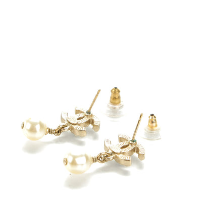 Chanel Pearl CC Drop Earrings Gold 3 of 7