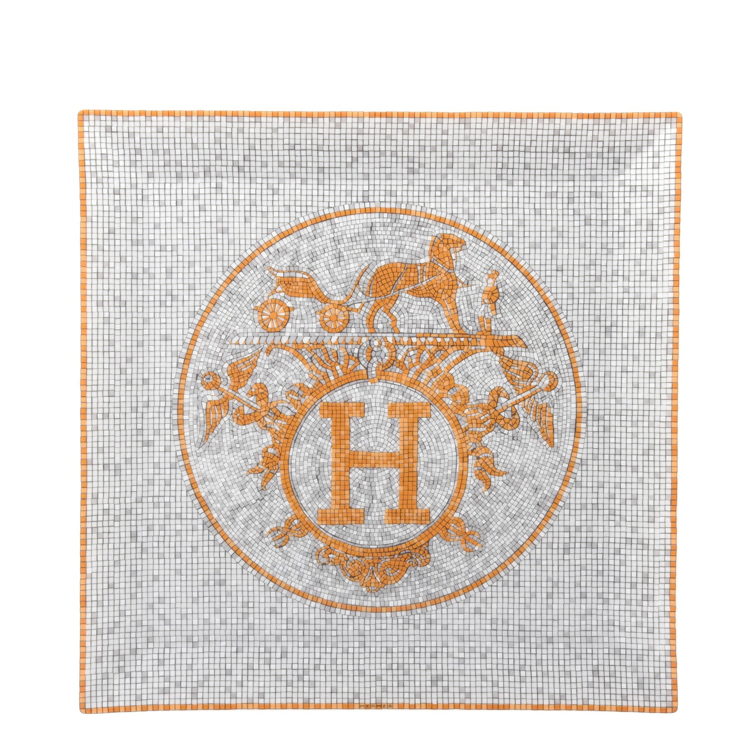 Hermes Porcelain Mosaique au 24 Square Plate 1 of 6