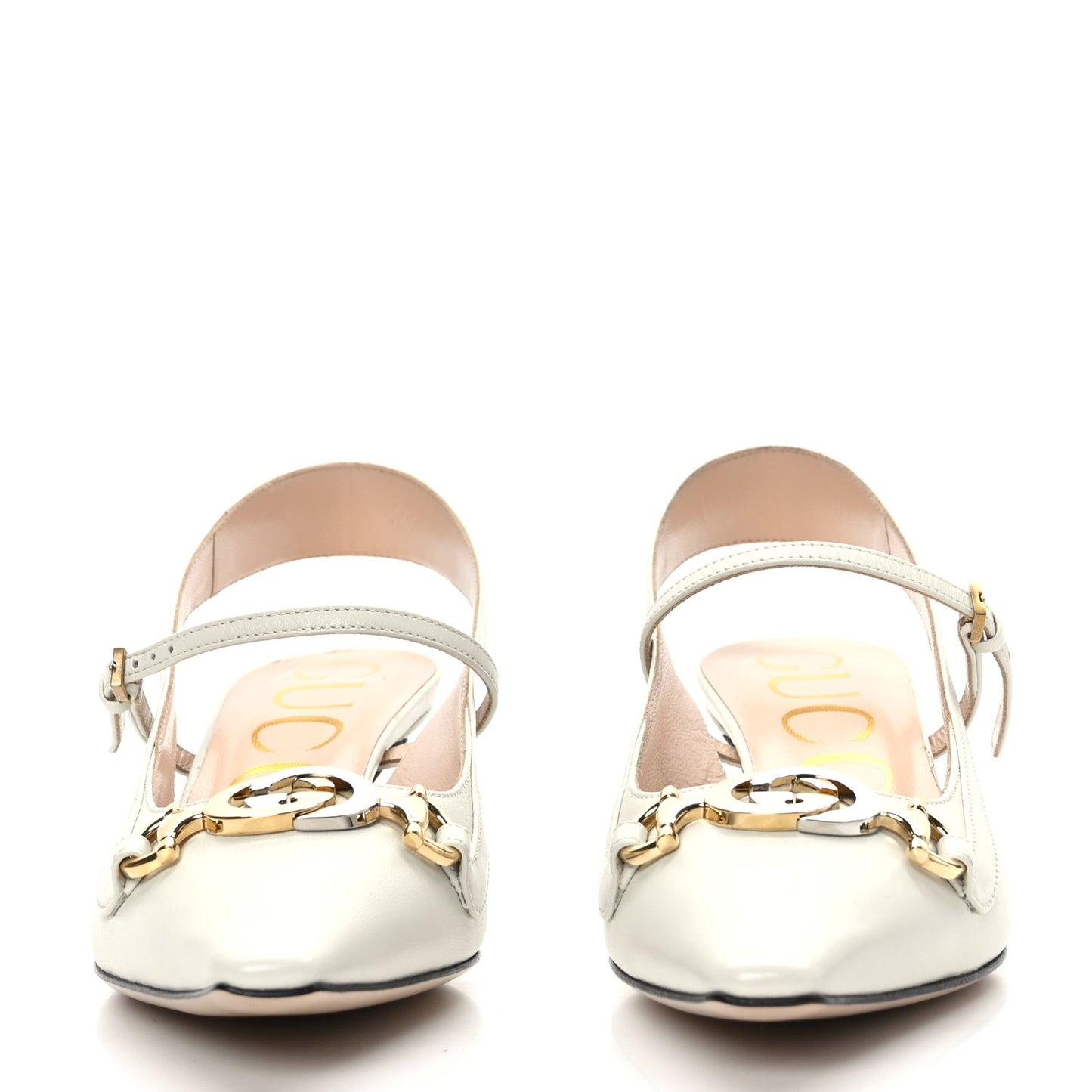 Malaga Kid Zumi Low Heel Slingback Pumps 35.5 White