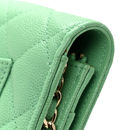 Chanel Caviar Quilted Wallet On Chain WOC Green 12 of 14