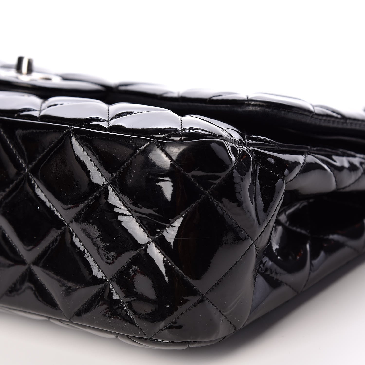 Chanel Patent Quilted Jumbo Double Flap Black 8 of 10