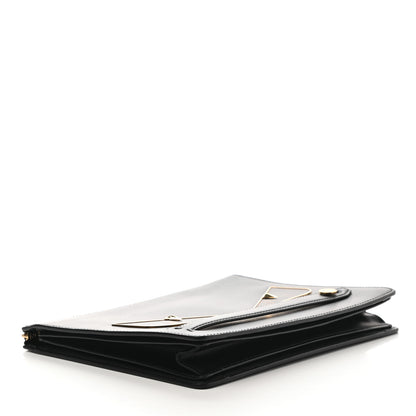 Fendi Vitello Liberty FF Pequin Bug Eyes Slim Clutch Black 4 of 7