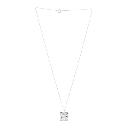 Tiffany Sterling Silver Love Notes Square Pendant Necklace 3 of 4