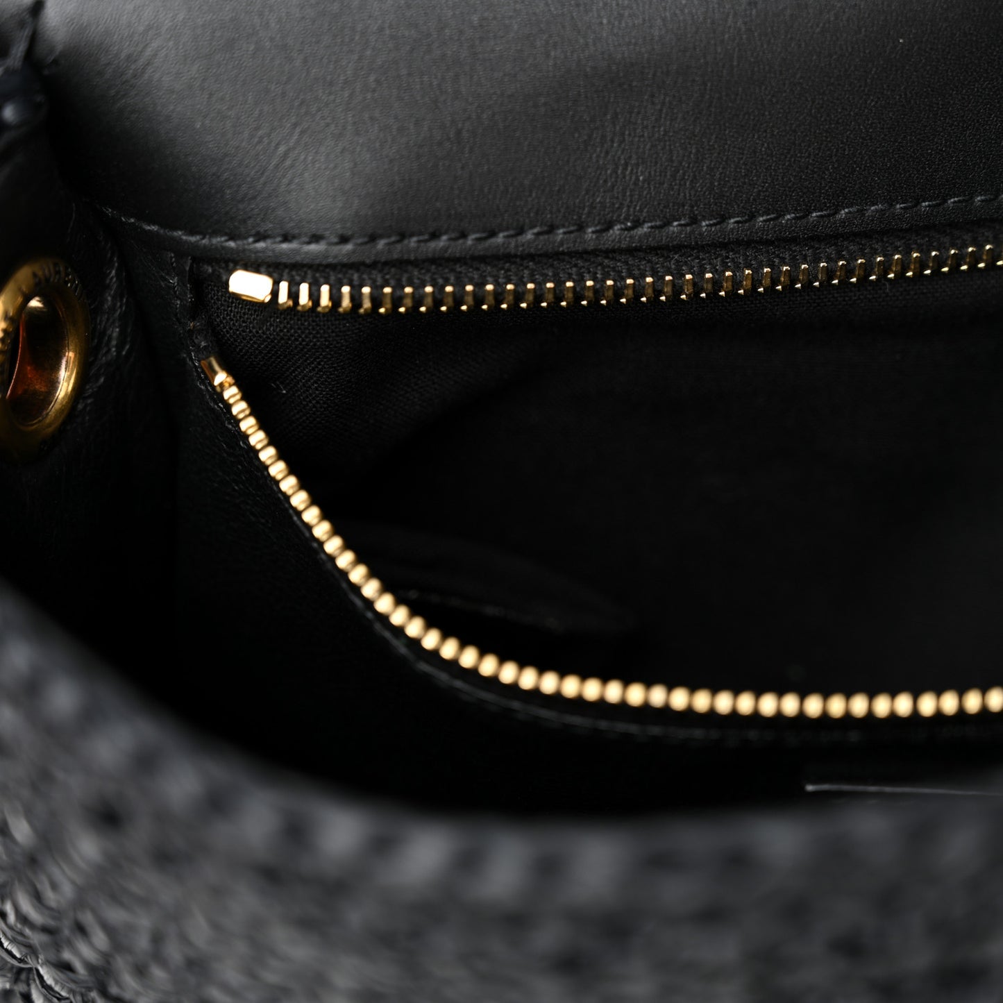 Raffia Monogram Tassel Kate 99 Black