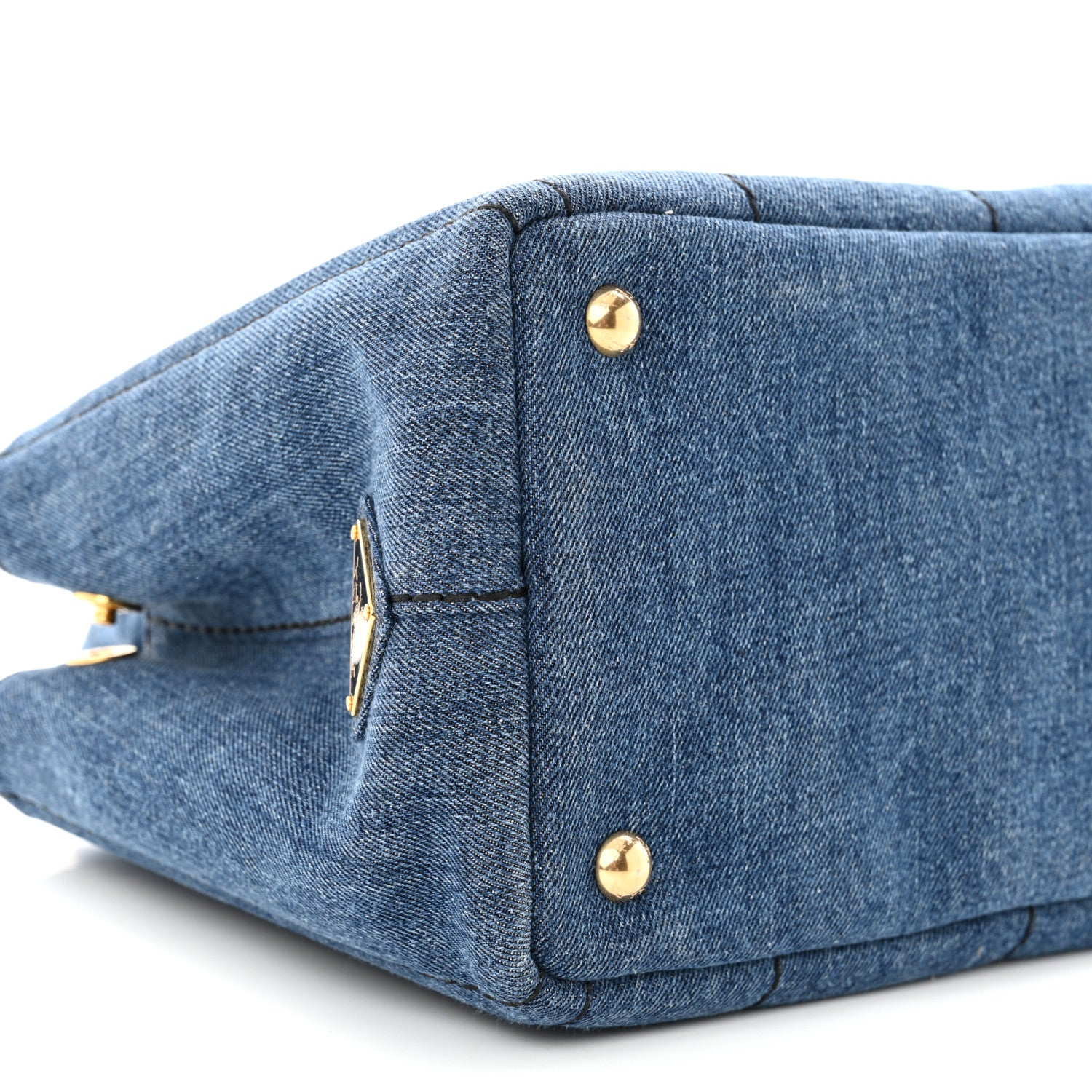 Prada Denim Small Logo Tote Bleu 9 of 10