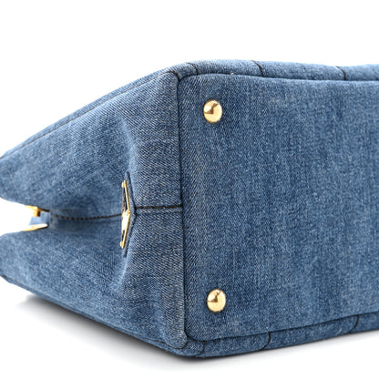 Prada Denim Small Logo Tote Bleu 9 of 10
