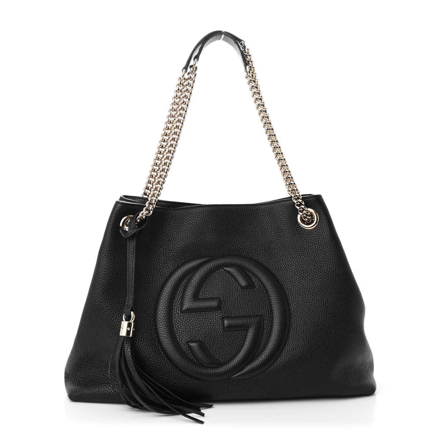 Gucci Pebbled Calfskin Medium Soho Chain Shoulder Bag Black 1 of 10