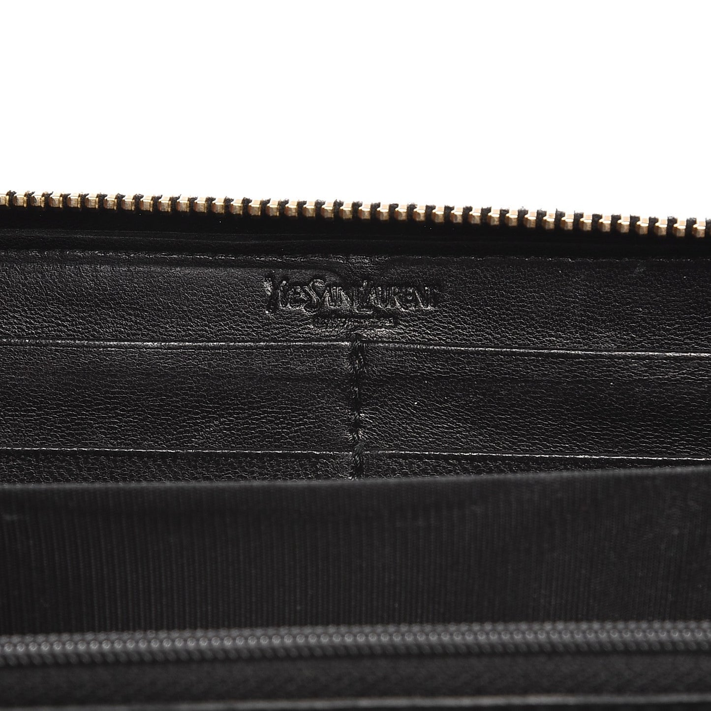 Patent Y-Mail Zip Around Wallet Black