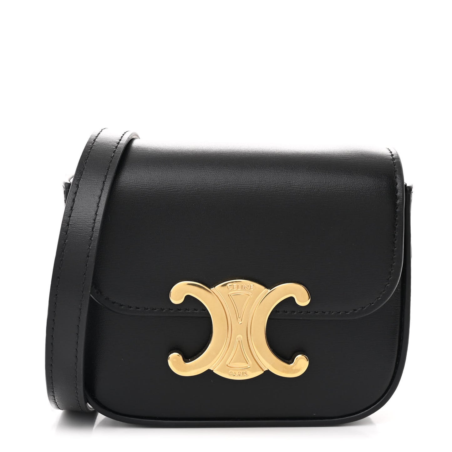 Shiny Calfskin Mini Claude Black
