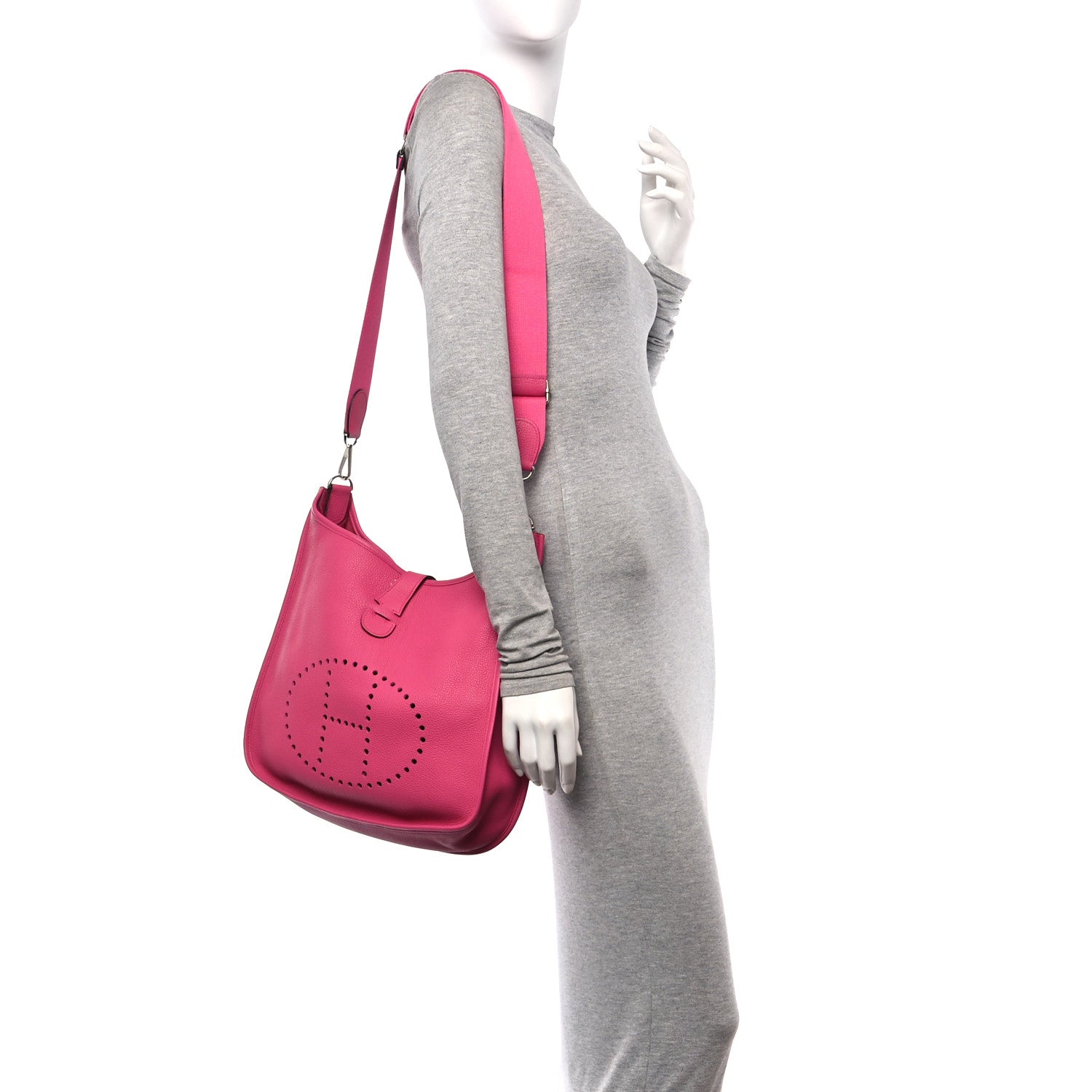 Hermes Taurillon Clemence Evelyne III GM Rose Extreme 3 of 10