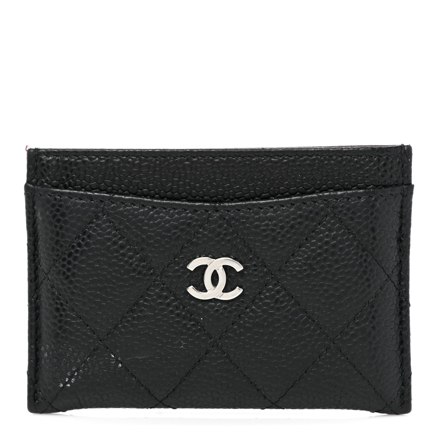 Caviar Quilted Card Holder Black