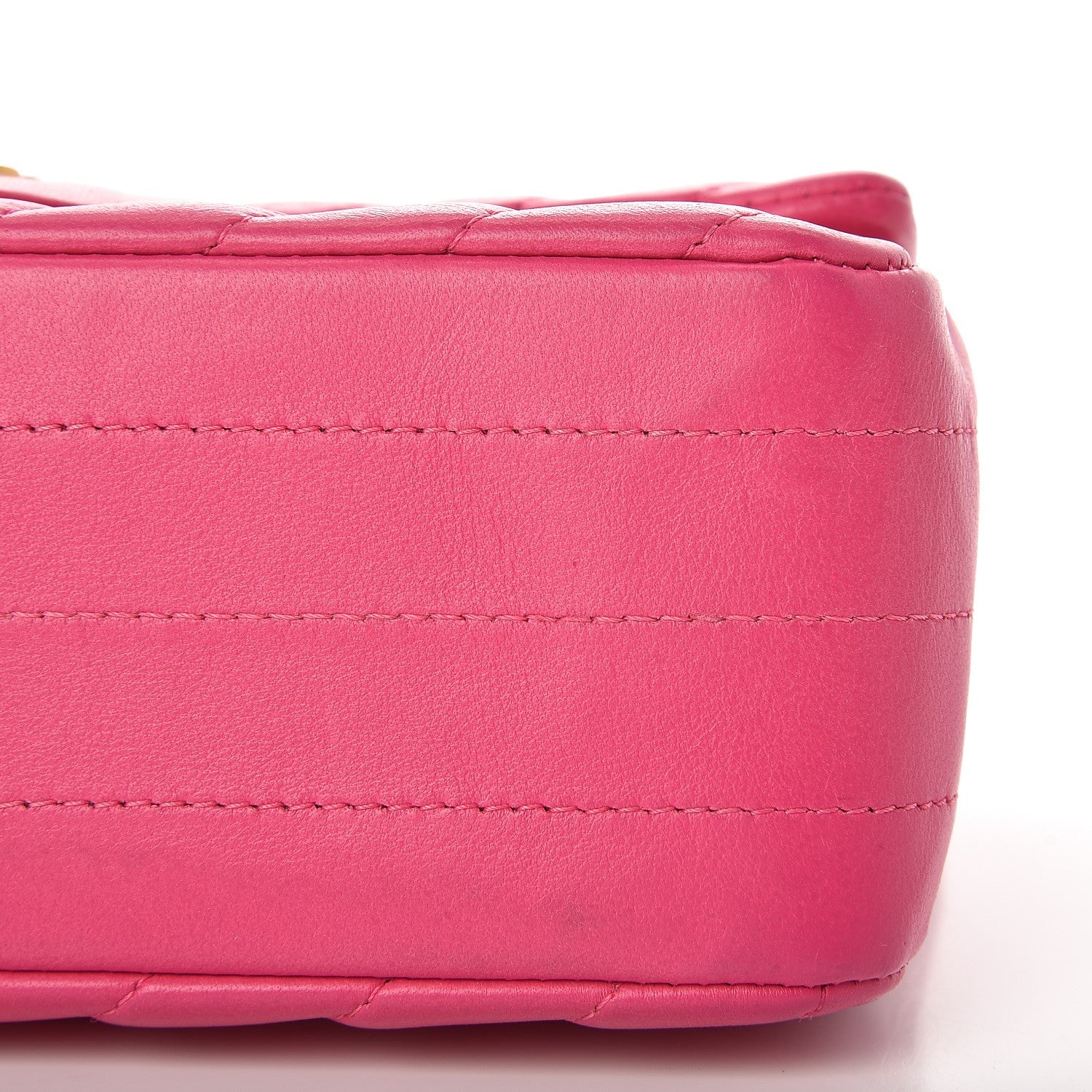 Chanel Lambskin Chevron Quilted Mini Rectangular Flap Fuchsia 9 of 9