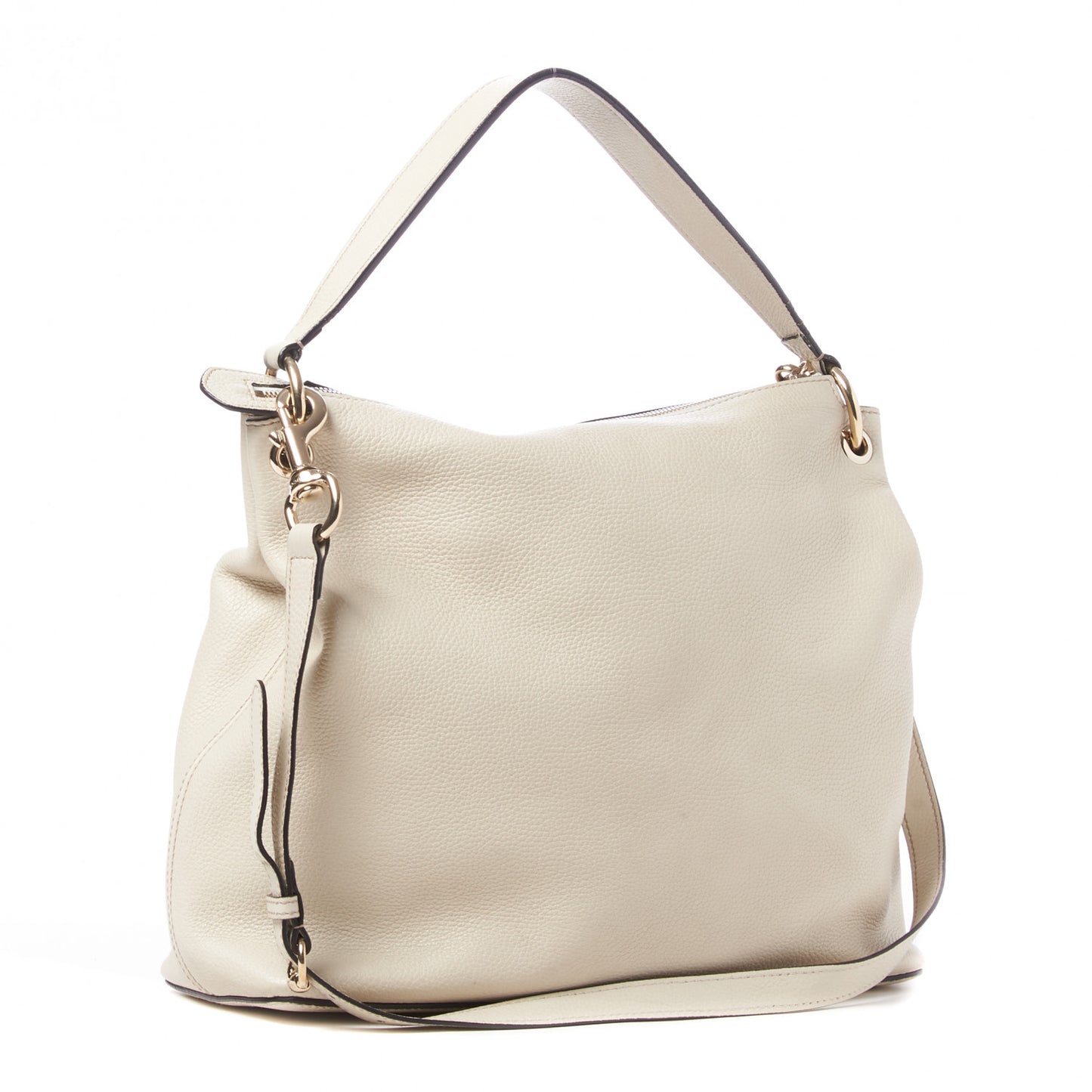 Pebbled Calfskin Large Soho Hobo Off White