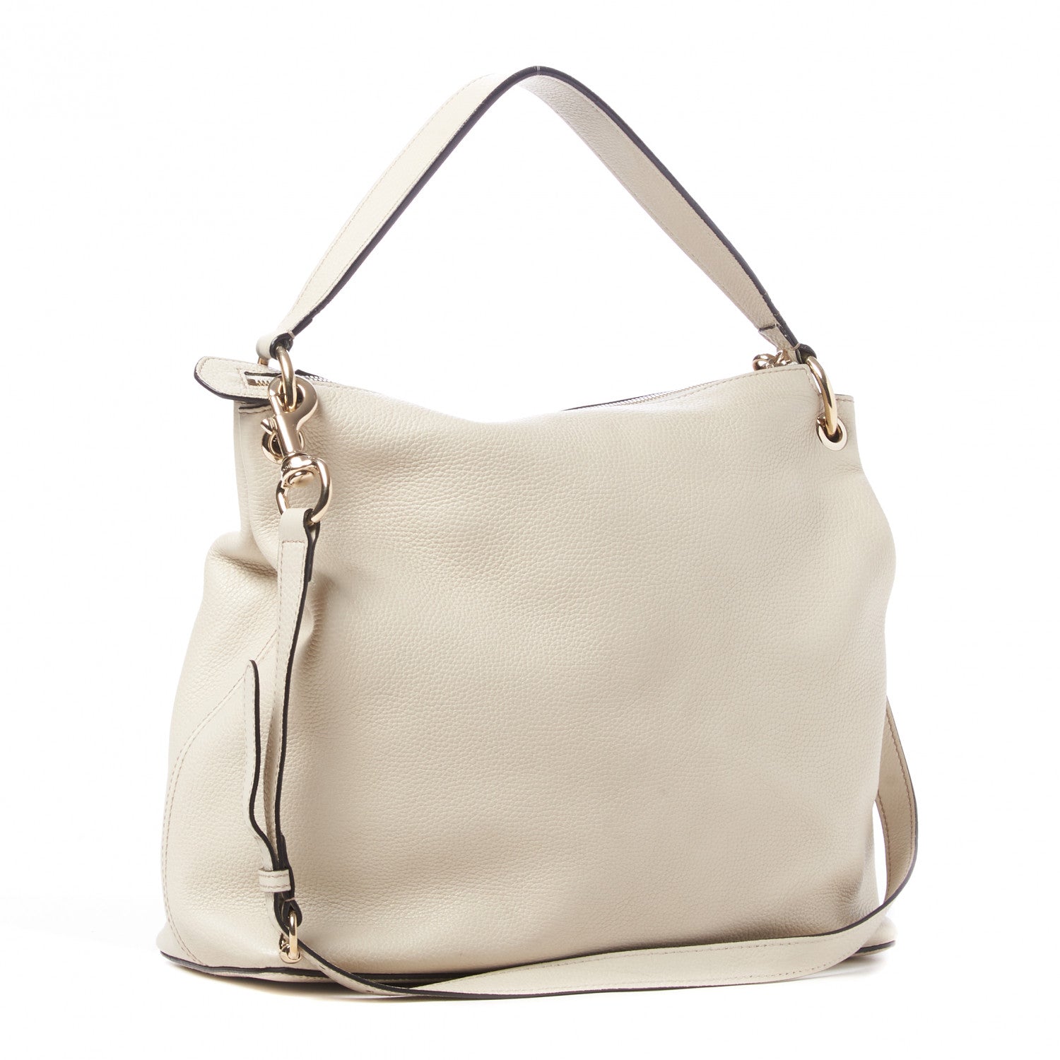 Gucci Pebbled Calfskin Large Soho Hobo Off White 3 of 12
