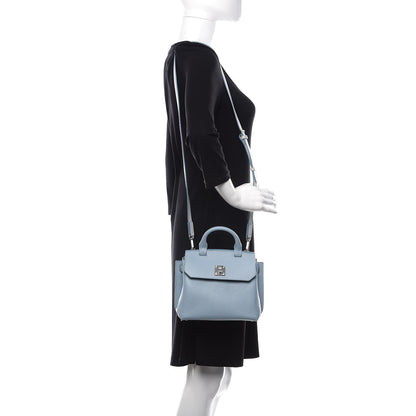 MCM Grained Calfskin Small Milla Crossbody Sky Blue 2 of 8