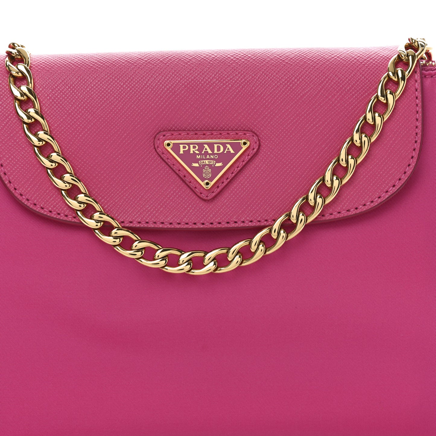 Tessuto Nylon Saffiano Bandoliera Crossbody Bag Fuxia