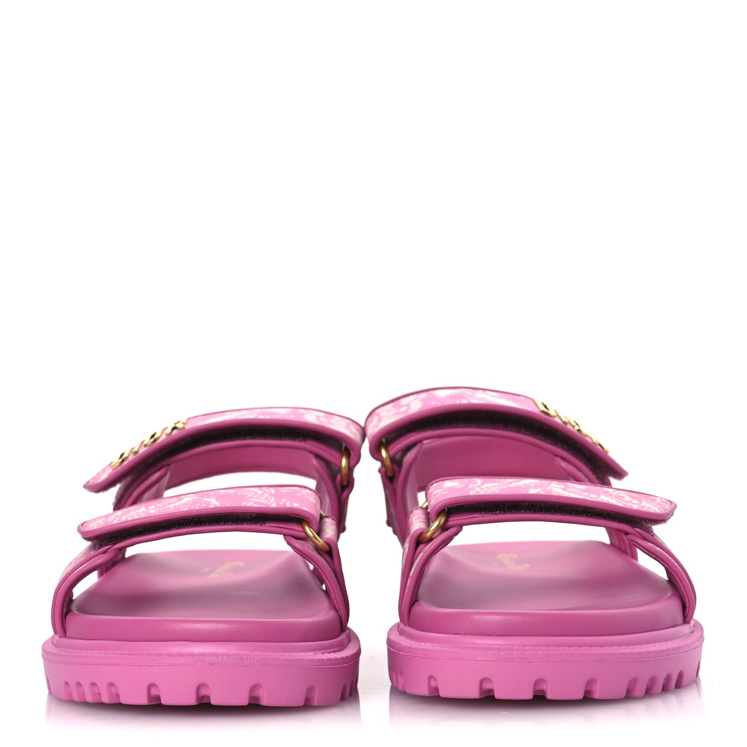 Christian Dior Technical Fabric All Over Butterflies Dioract 10mm Sandals 38 Peacock Pink 3 of 13
