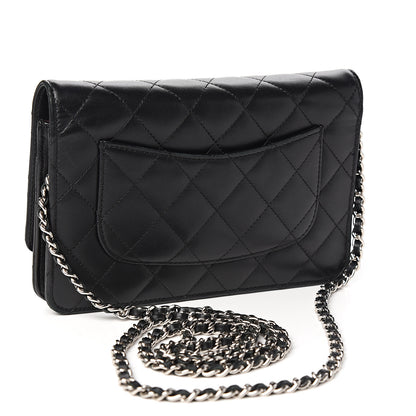 Chanel Lambskin Quilted Wallet On Chain WOC Black 2 of 10