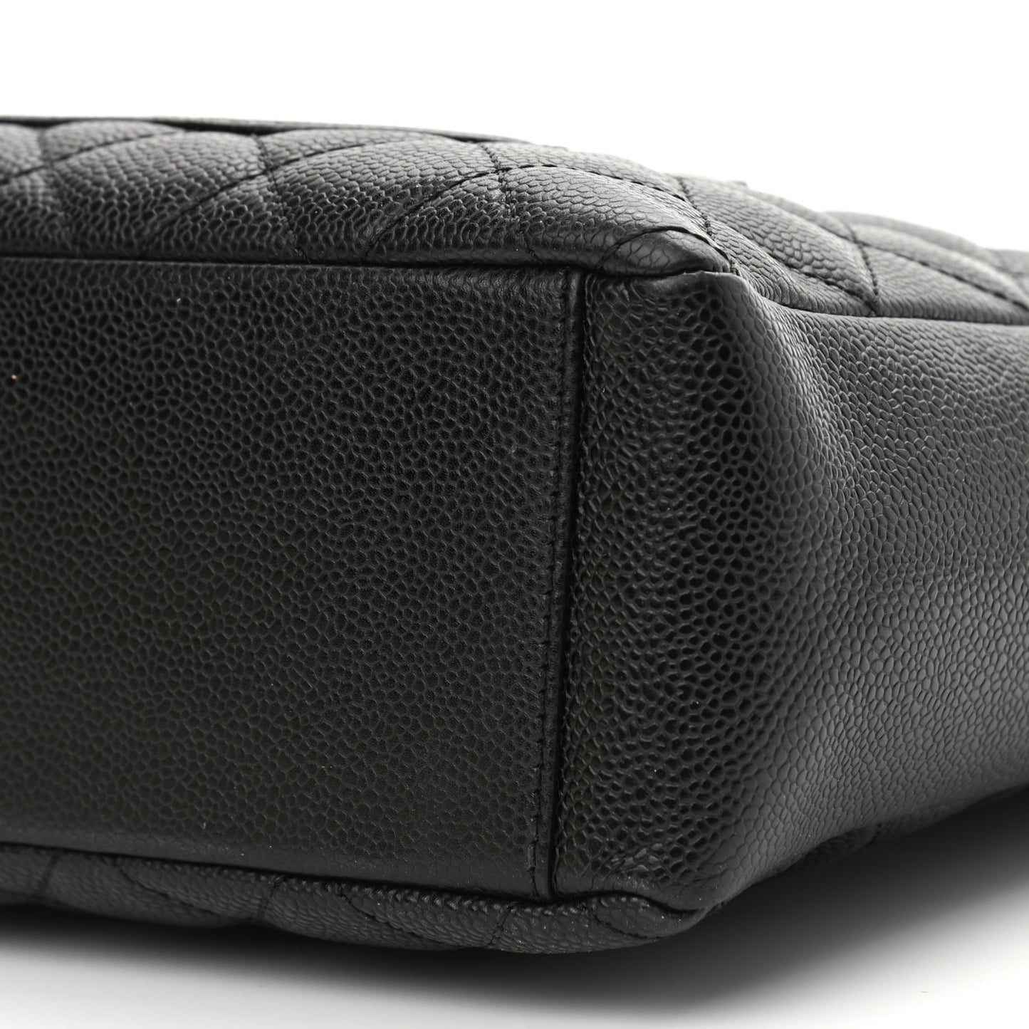 Caviar Quilted Petit Shopping Tote PST Black