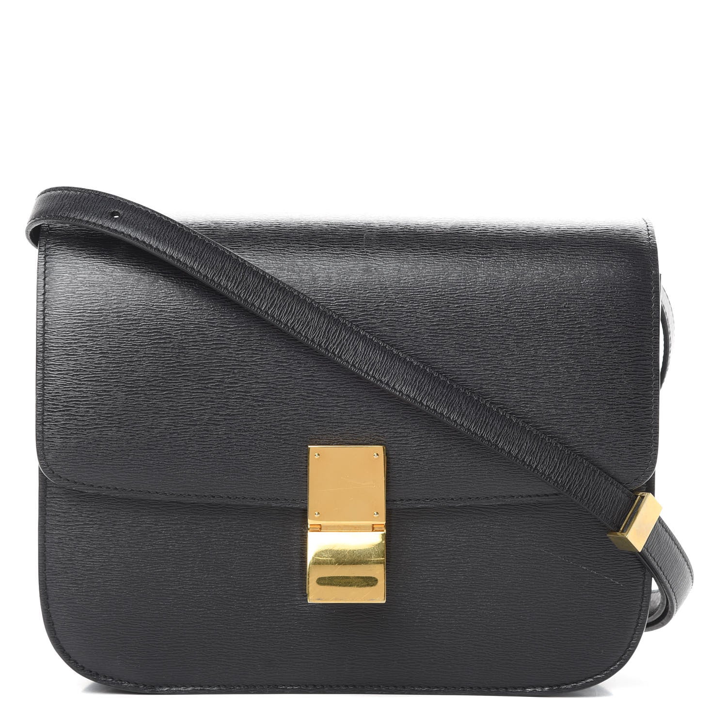 Celine Liege Calfskin Medium Classic Box Bag Black 1 of 12