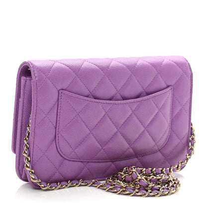 Chanel Caviar Quilted Wallet On Chain WOC Purple 2 of 11