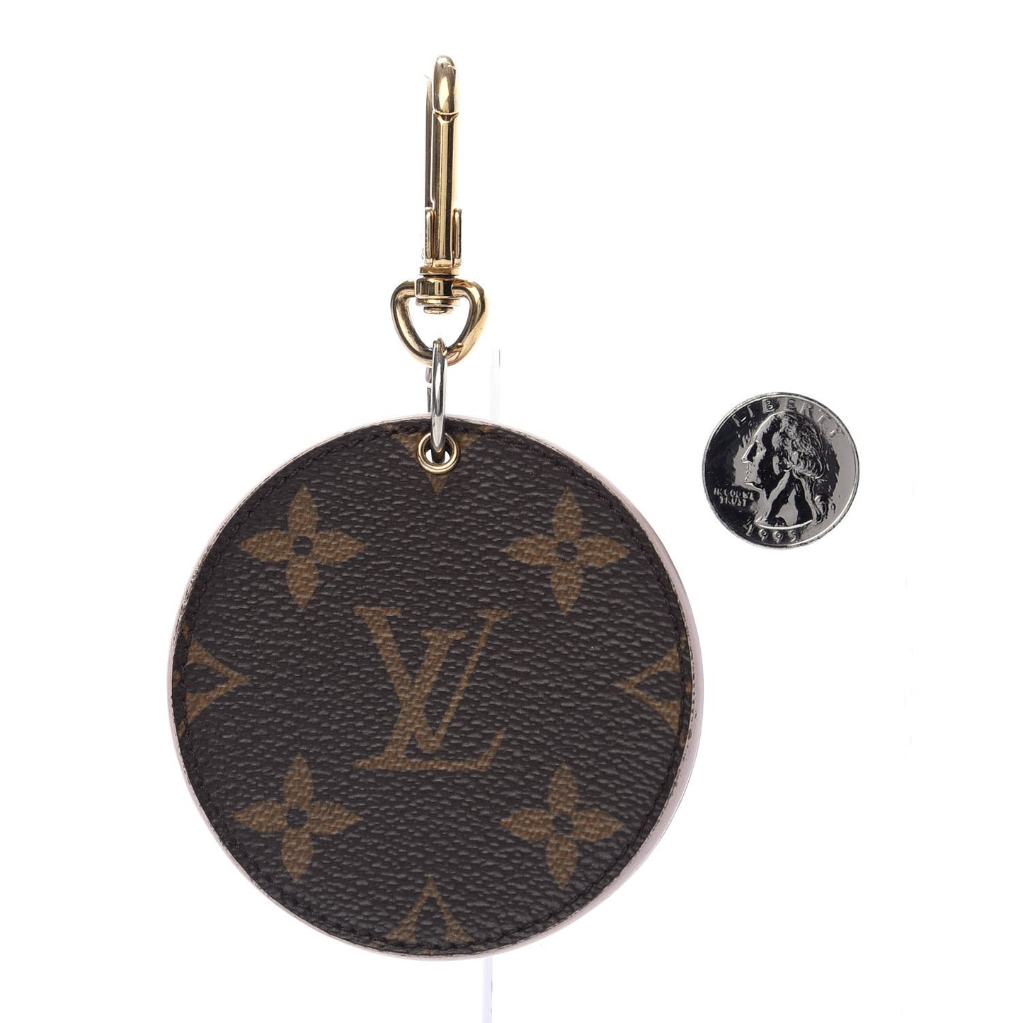 Monogram LV Mirror Bag Charm Key Holder Rose Ballerine