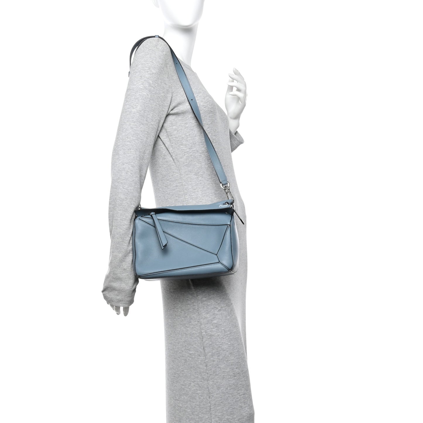Calfskin Small Puzzle Bag Stone Blue