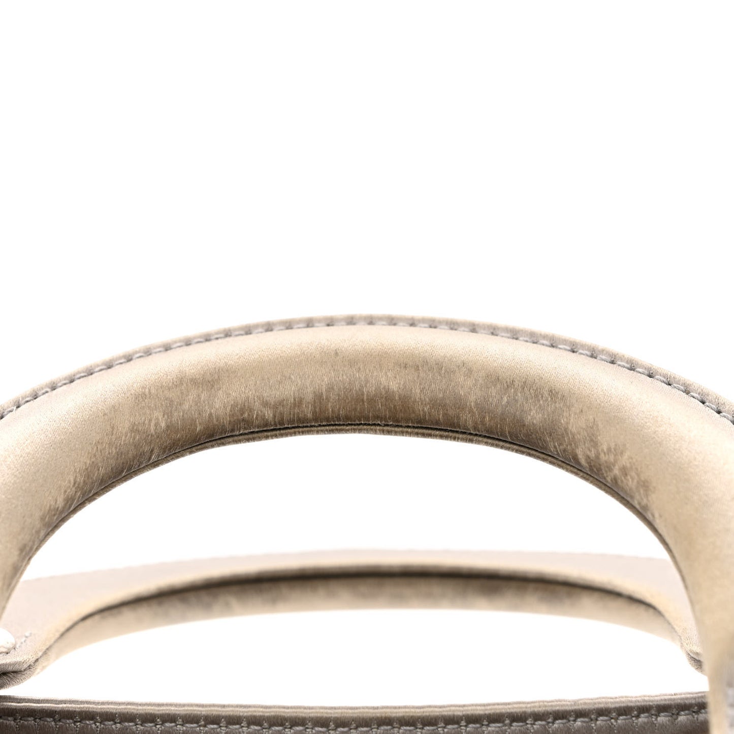 Satin Crystal Cannage Mini Lady Dior Gray