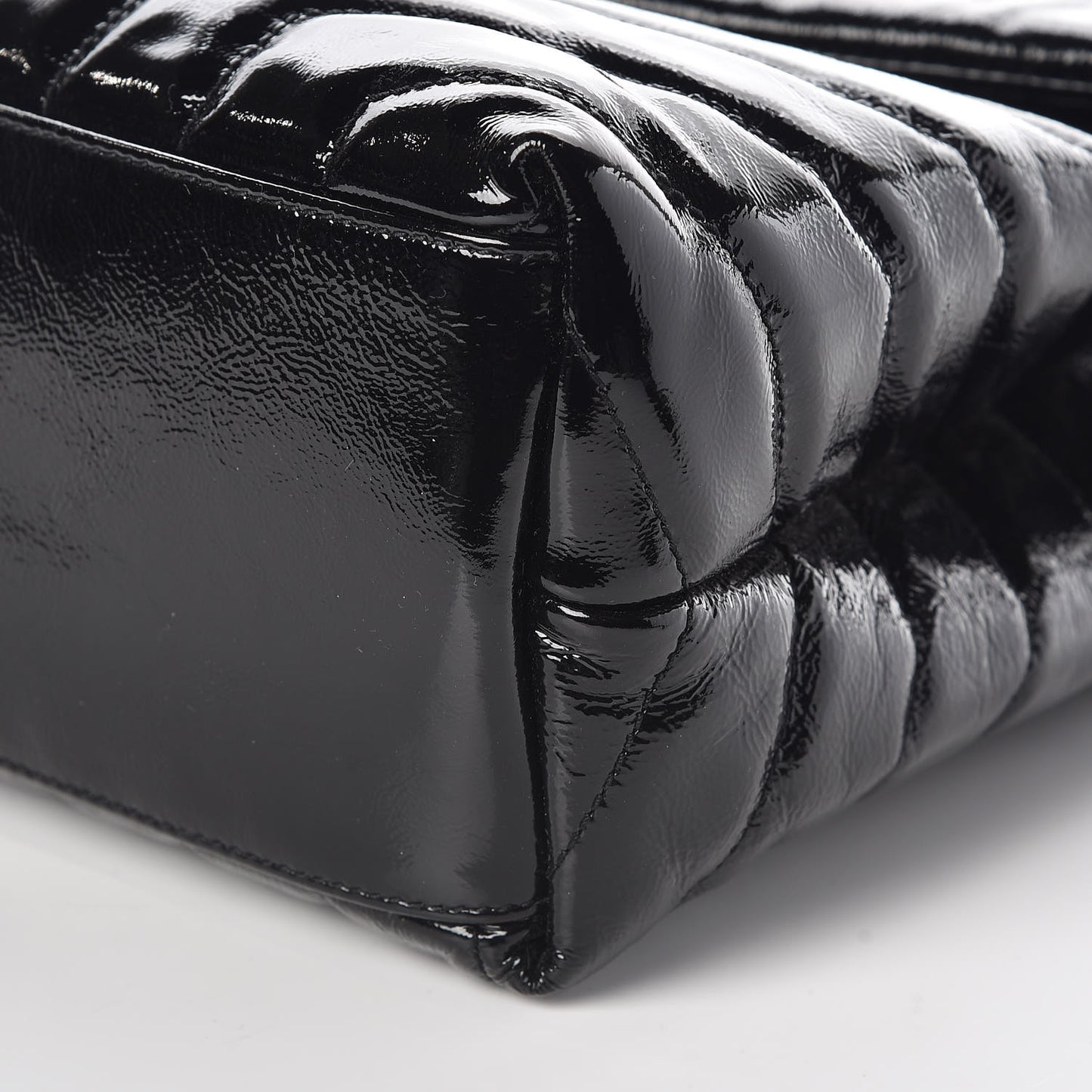 Patent Y Quilted Monogram Medium Loulou Chain Satchel Black