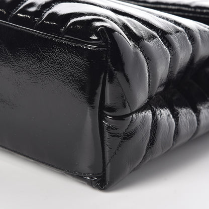 Saint Laurent Patent Y Quilted Monogram Medium Loulou Chain Satchel Black 9 of 11