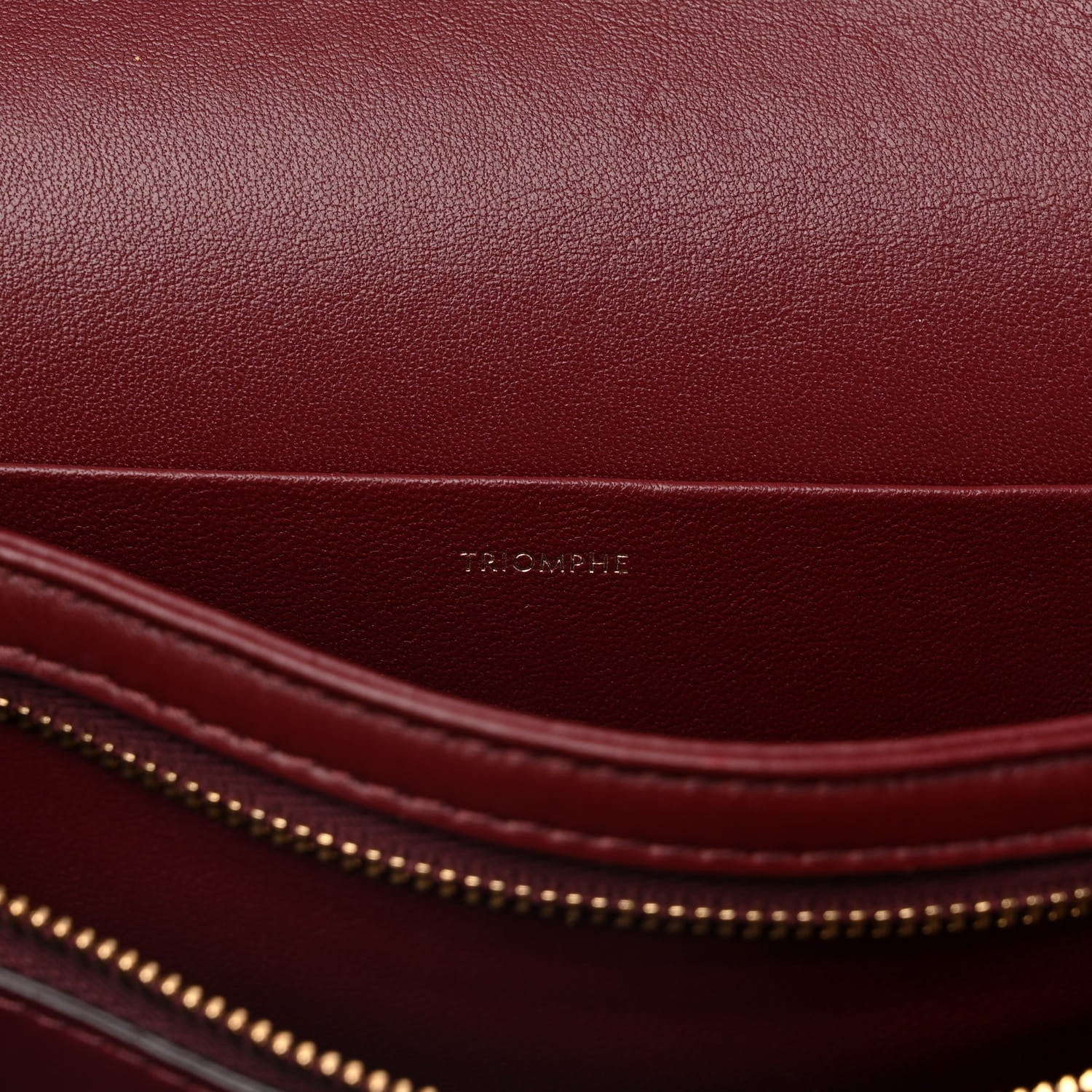 Celine Shiny Calfskin Medium Triomphe Light Burgundy 8 of 15