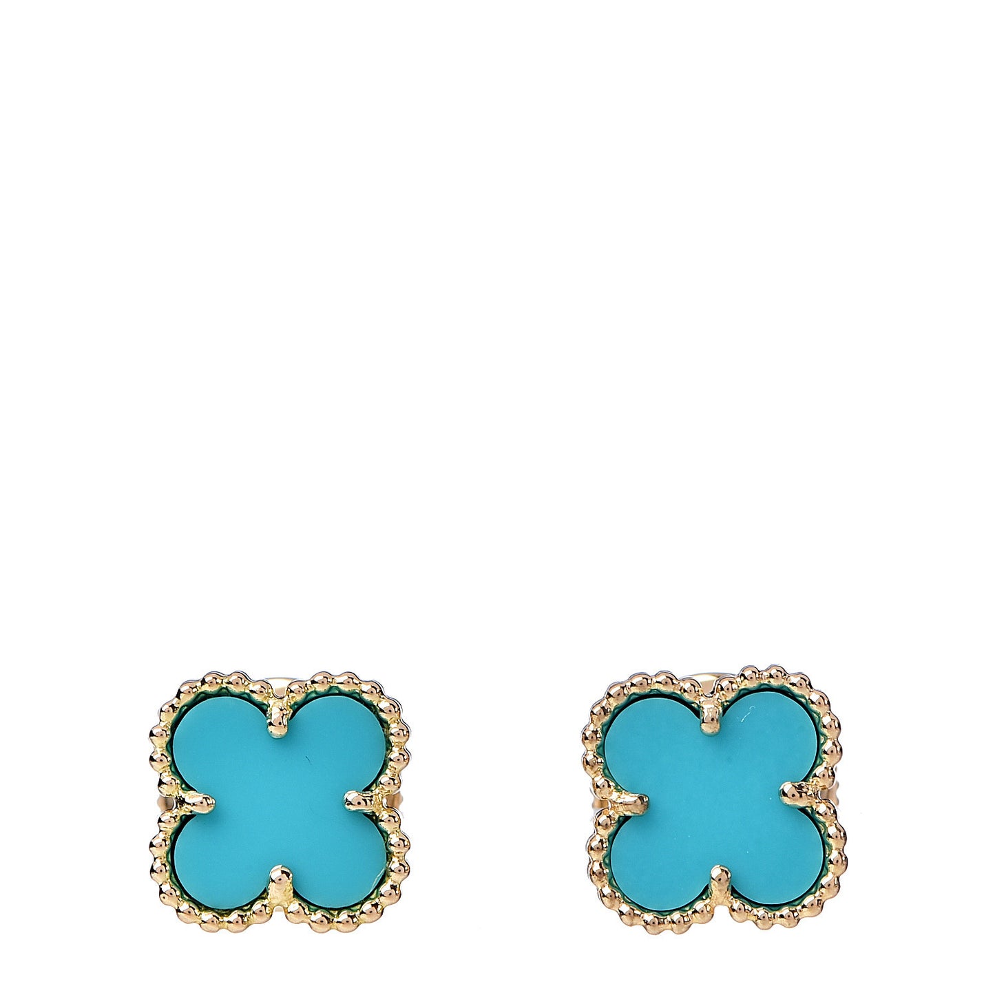 18K Yellow Gold Turquoise Sweet Alhambra Earrings