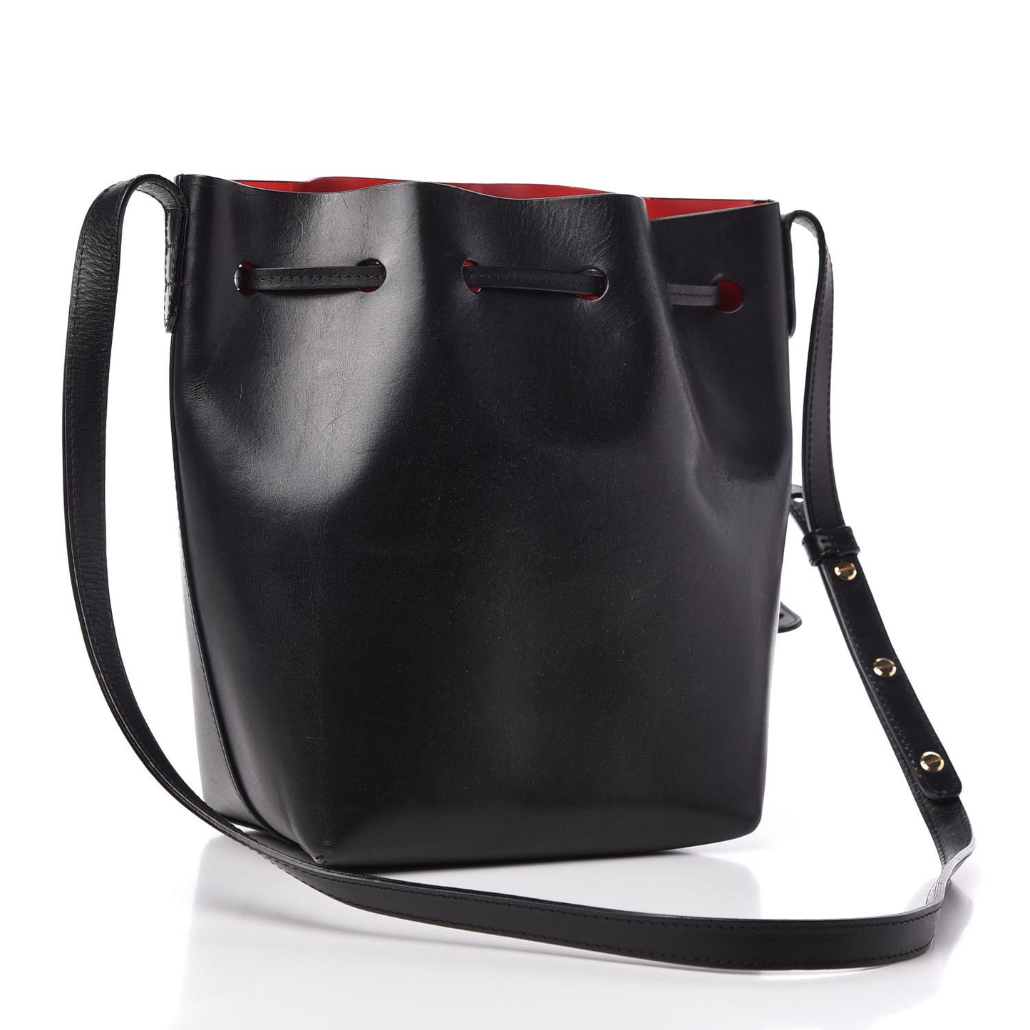 Calfskin Mini Bucket Bag Black Flamma