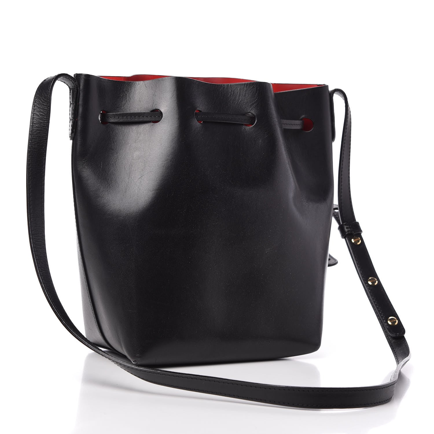 Mansur Gavriel Calfskin Mini Bucket Bag Black Flamma 3 of 8